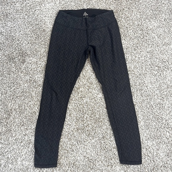 Prana Black Print Leggings size medium - Picture 3 of 12